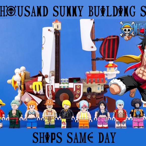 ☠ One Piece Thousand Sunny Boat Building Blocks Set Luffy Sanji Nico Choppa NEW